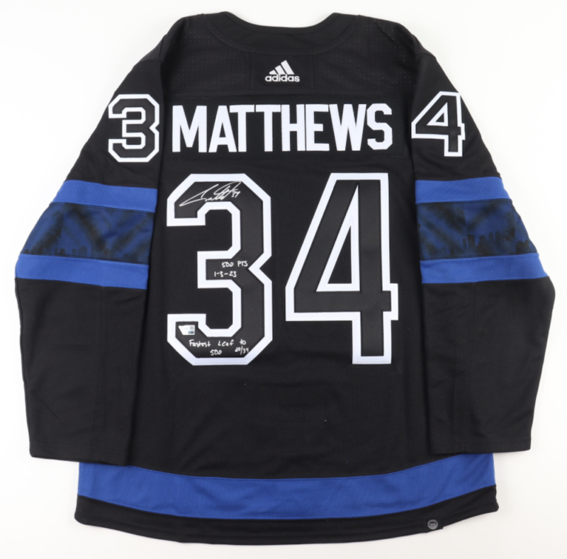 Auston Matthews Toronto Maple Leafs Deluxe Framed Autographed White Adidas  Authentic Jersey
