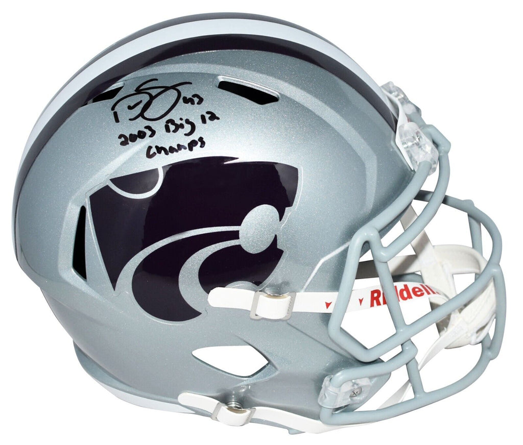 authentic kansas state football helmet AVERY JOHNSON SIGNED WILDCATS MINI AUTOGRAPH K STATE JSA 997 : Collectibles & Fine Art point chinstrap KANSAS STATE WILDCATS NCAA Riddell