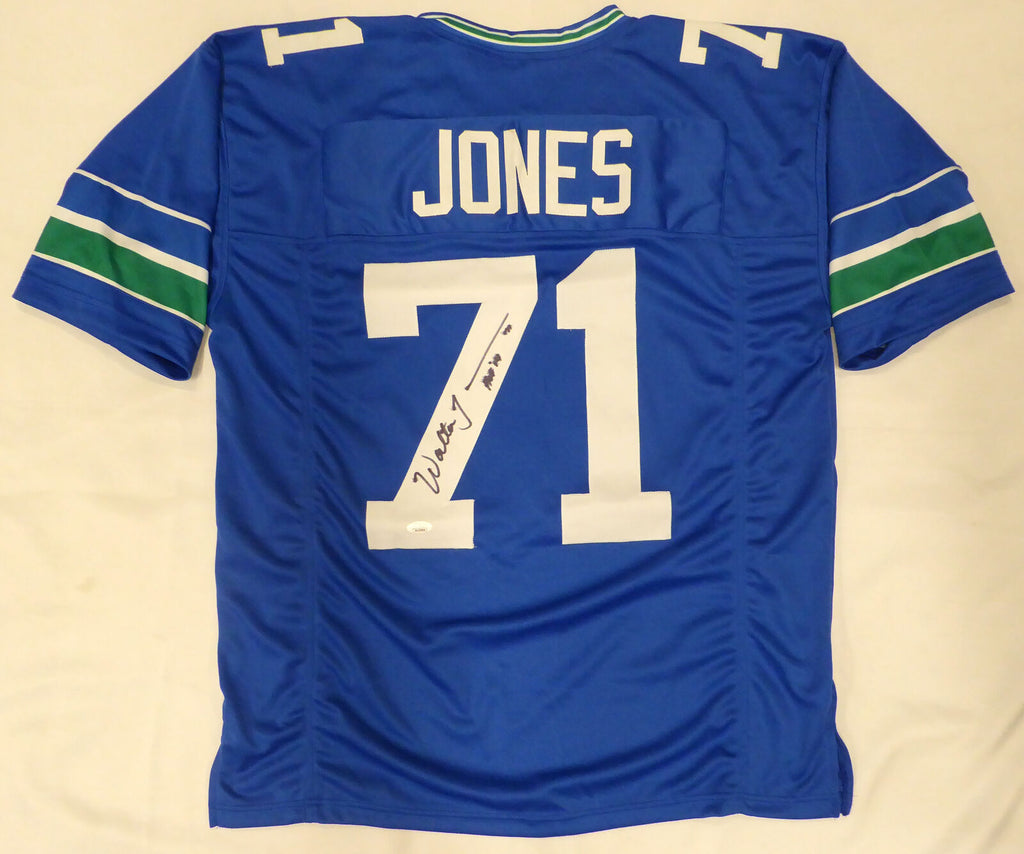 NFL シーホークス ウォルター・ジョーンズ サイン入りユニフォーム HOF Seattle Seahawks Walter Jones Autographed Blue Jersey 