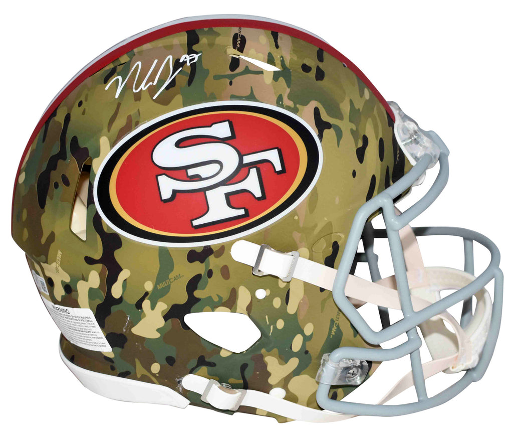 NICK BOSA AUTOGRAPHED SAN FRANCISCO 49ERS CAMO AUTHENTIC SPEED HELMET – Super Sports Center