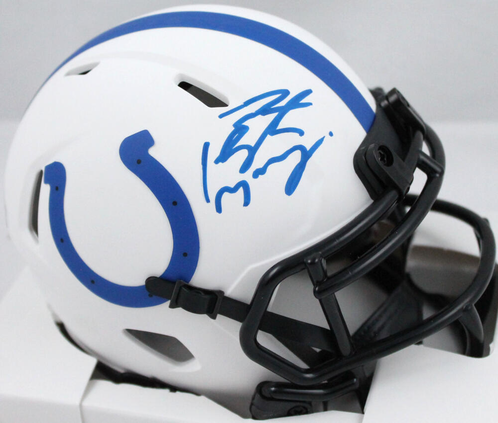 Peyton Manning Autographed Colts Lunar Speed Mini Helmet-Fanatics *Blu – Super Sports Center