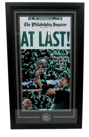 Philadelphia Inquirer Super Bowl LII "At Last" Print Framed 131806