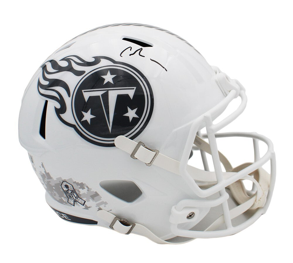 chris football helmet Chris Johnson Signed Tennessee Titans Speed Full Size Salute To Servic – Super Sports Center