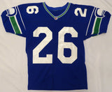 Seahawks Shaquill Griffin Autographed Blue NFL Custom Wilson Jersey MCS 81097