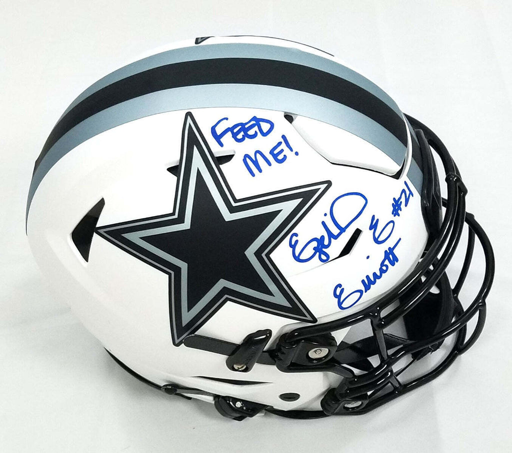 Ezekiel Elliott Signed Cowboys Lunar Speed Flex Helmet W/ Feed Me Beck – Super Sports Center