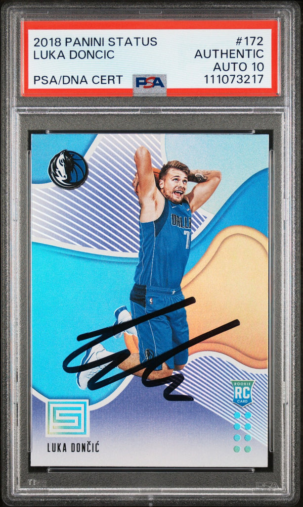 Luka Doncic Signed 2018 Panini Status #172 Rookie Card Auto 10! PSA/DN Super Sports Center Luka Doncic Signed 2018 Panini Status #172 Rookie Card Auto 10! PSA/DN Super Sports Center
