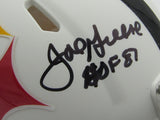 Joe Greene HOF Steelers Signed/Autographed White AMP Mini Helmet Beckett 155537