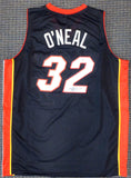 MIAMI HEAT SHAQUILLE O'NEAL AUTOGRAPHED BLACK JERSEY ON 2 BECKETT BAS 191016