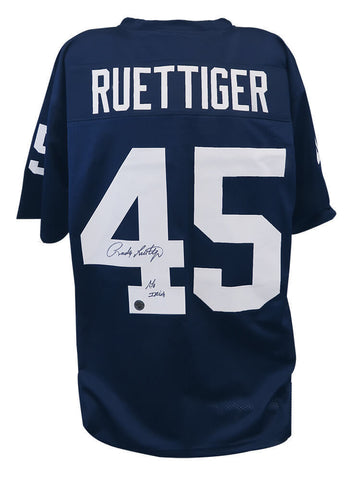 Rudy Ruettiger Signed Navy T/B Custom College Football Jersey w/Go Irish -SS COA