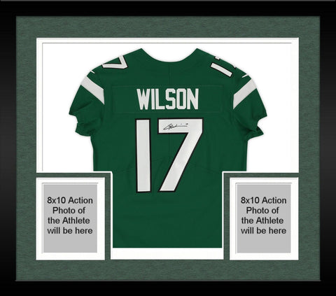 Framed Garrett Wilson New York Jets Autographed Green Nike Elite Jersey
