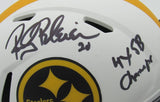 Rocky Bleier Autographed/Inscribed Lunar Eclipse Mini Helmet Steelers JSA