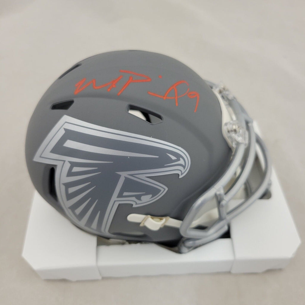 atlanta falcons motorcycle helmet MICHAEL PENIX JR SIGNED ATLANTA FALCONS SLATE SPEED MINI HELMET BECKET – Super Sports Center