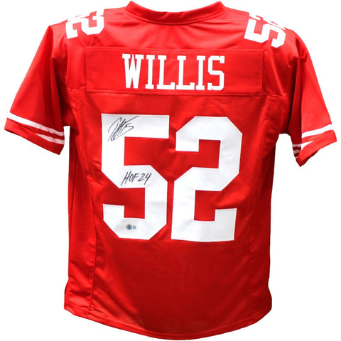 Patrick Willis Autographed/Signed Pro Style Red Jersey HOF Beckett 43669