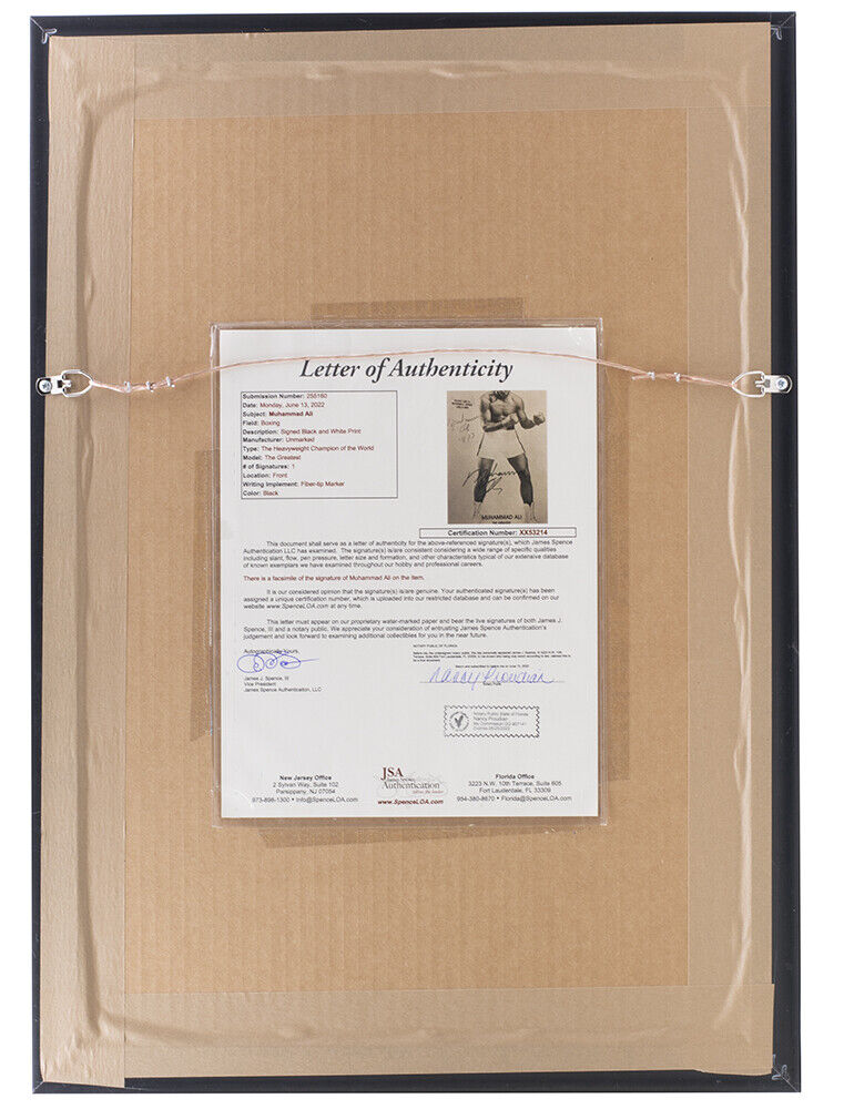 Vintage Muhammad Ali Signed Framed 14x20 Boxing Photo HUGE Auto