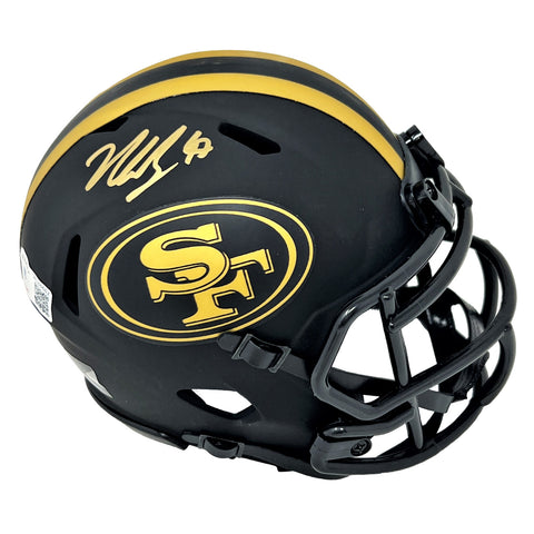 Nick Bosa San Francisco 49ers Signed Riddell Eclipse Mini Helmet BAS Beckett