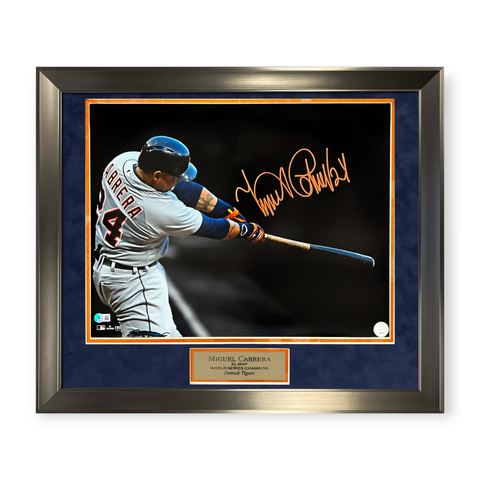 Miguel Cabrera Signed Autographed 16x20 Photograph Framed to 23x27 Beckett