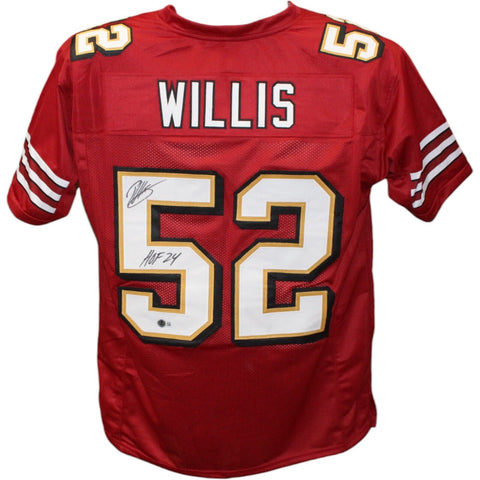 Patrick Willis Autographed/Signed Pro Style Scarlet Jersey HOF Beckett 43668
