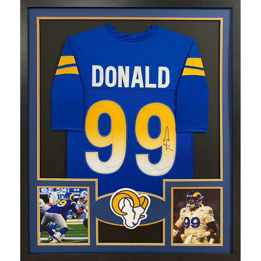 Aaron Donald Autographed Signed Framed Blue Rams Jersey JSA â Super Sports Center