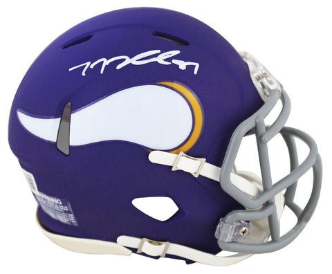 Vikings T.J. Hockenson Signed 2023 On Field Alt Speed Mini Helmet BAS Witnessed
