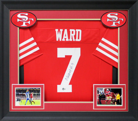 Charvarius Ward Authentic Signed Red Pro Style Framed Jersey BAS Witnessed