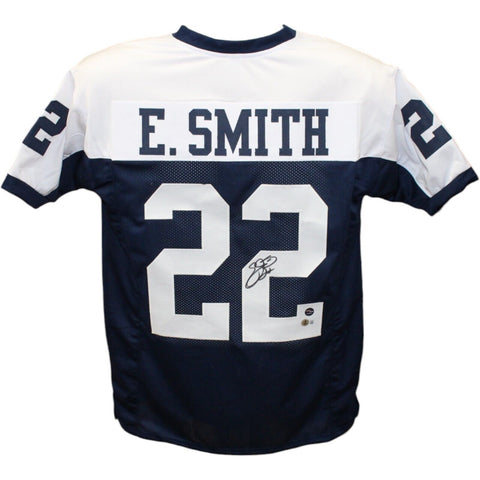 Emmitt Smith Autographed/Signed Pro Style Thanksgiving Jersey Beckett 43672