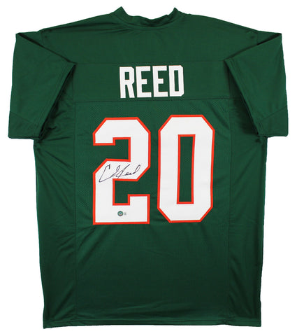 Miami Ed Reed Authentic Signed Green Pro Style Jersey BAS Witnessed