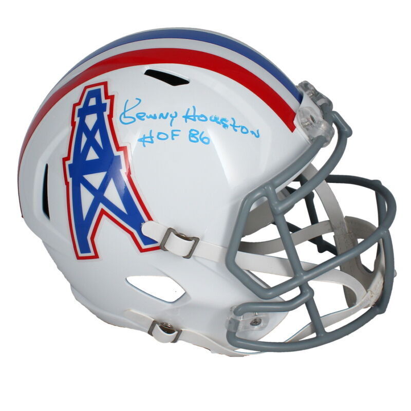 houston oilers helmet speedflex Kenny Houston Autographed "HOF 86" Houston Oilers Full Size Speed Helm – Super Sports Center