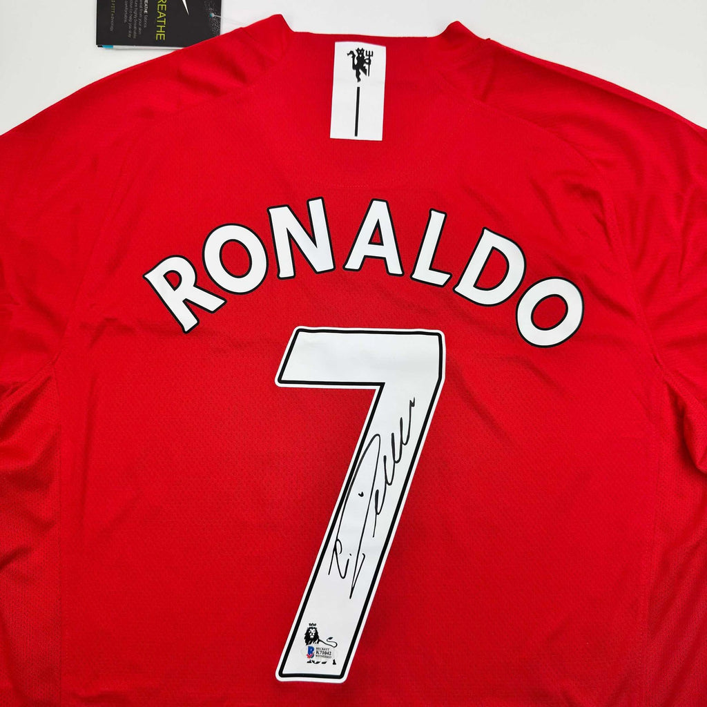 Autographed/Signed Cristiano Ronaldo Manchester United Red 2008