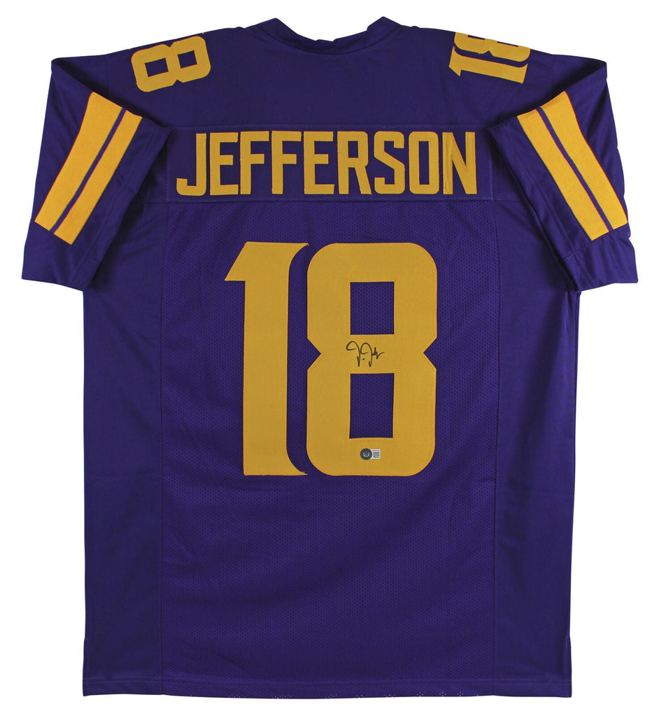 Justin Jefferson Signed Purple Color Rush Pro Style Jersey w