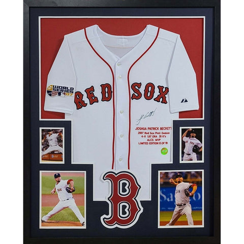 Josh Autographed Signed Framed Boston Red Sox Jersey BECKETT MLB COA