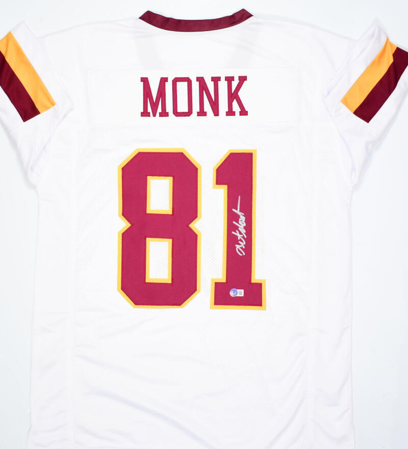 Art Monk Autographed White Pro Style Jersey- Beckett W Hologram