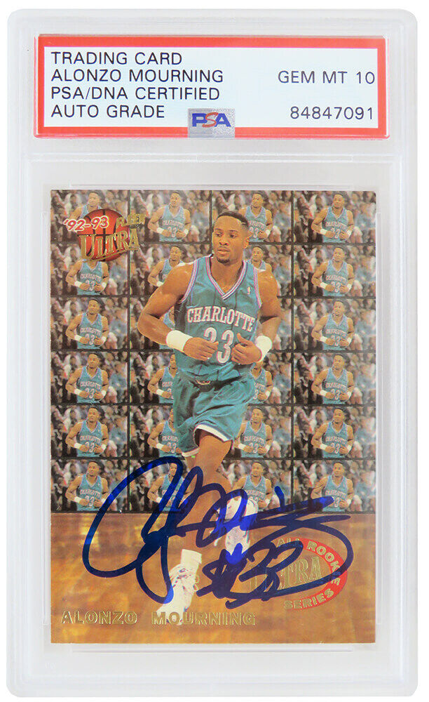 Alonzo Mourning Signed 1992-93 Fleer Ultra Rookie Series Card #6