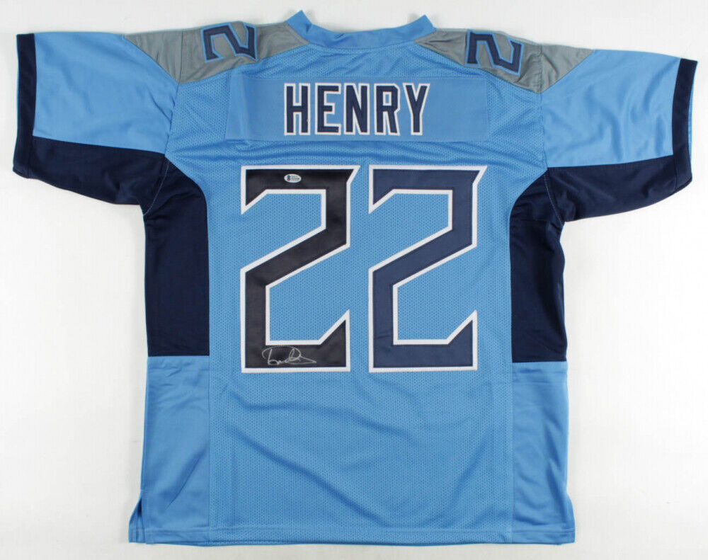 Derrick Henry Tennessee Titans Autographed Light Blue Nike Game Jersey
