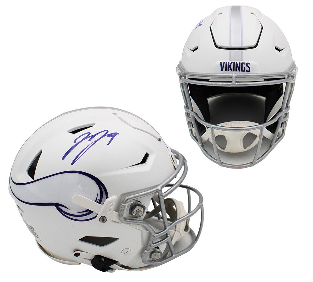 minnesota vikings speedflex helmet JJ McCarthy Signed Minnesota Vikings Speed Flex Alternate White NFL He – Super Sports Center