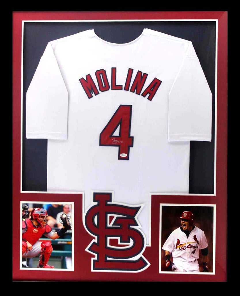 Yadier Molina Signed St Louis Cardinals Framed White Custom Jersey – Super  Sports Center