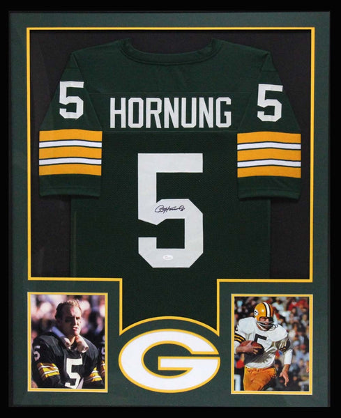 Paul Hornung Signed Green Bay Packers NFL Green Custom Framed Jersey