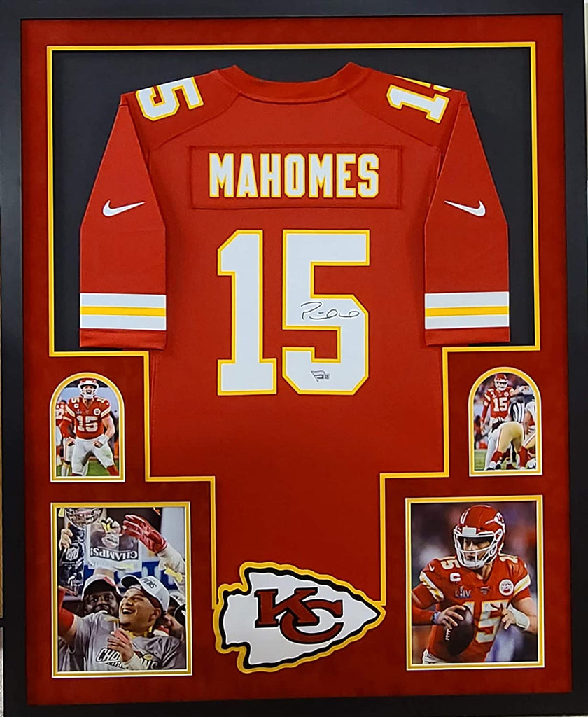 Patrick Mahomes Autographed Framed Red Chiefs Jersey – Super Sports Center