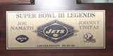 Johnny Unitas & Joe Namath Autographed Legends Wood Plaque BAS 32230