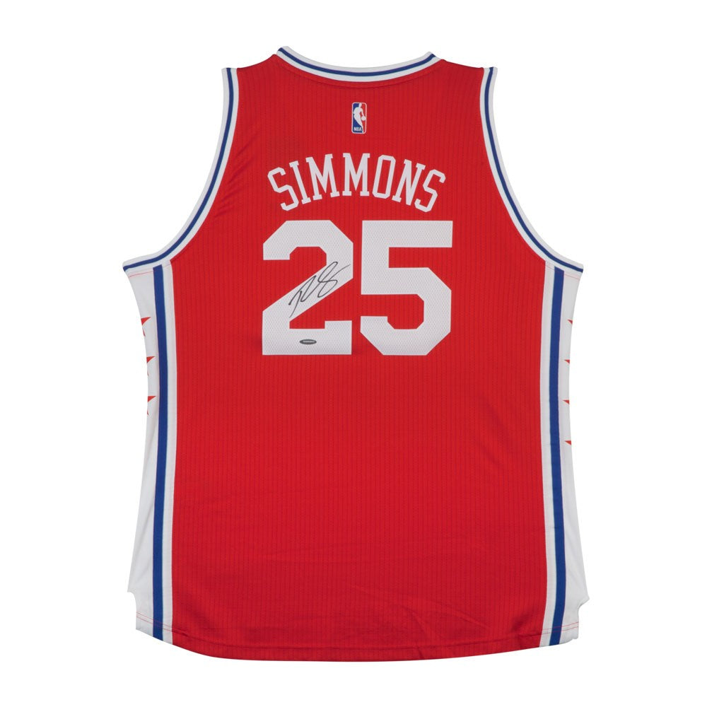 Ben Simmons Philadelphia 76ers Autographed Red Alternate Jersey - Upper Deck