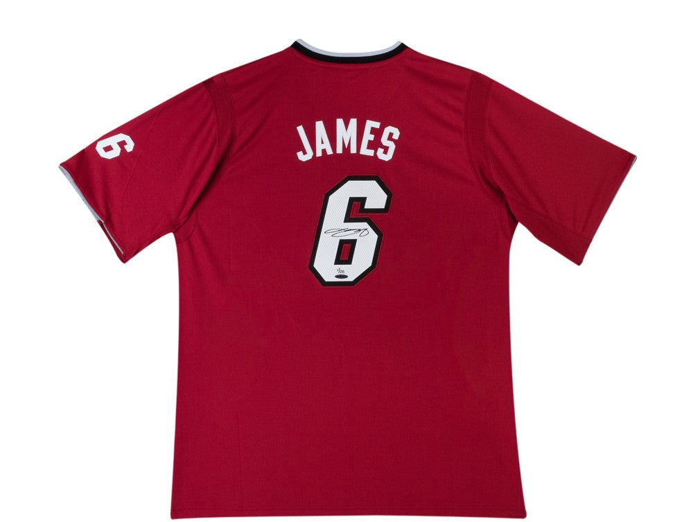 LeBron James Autographed Red Heat Jersey With Back-To-Back Finals MVP –  Super Sports Center