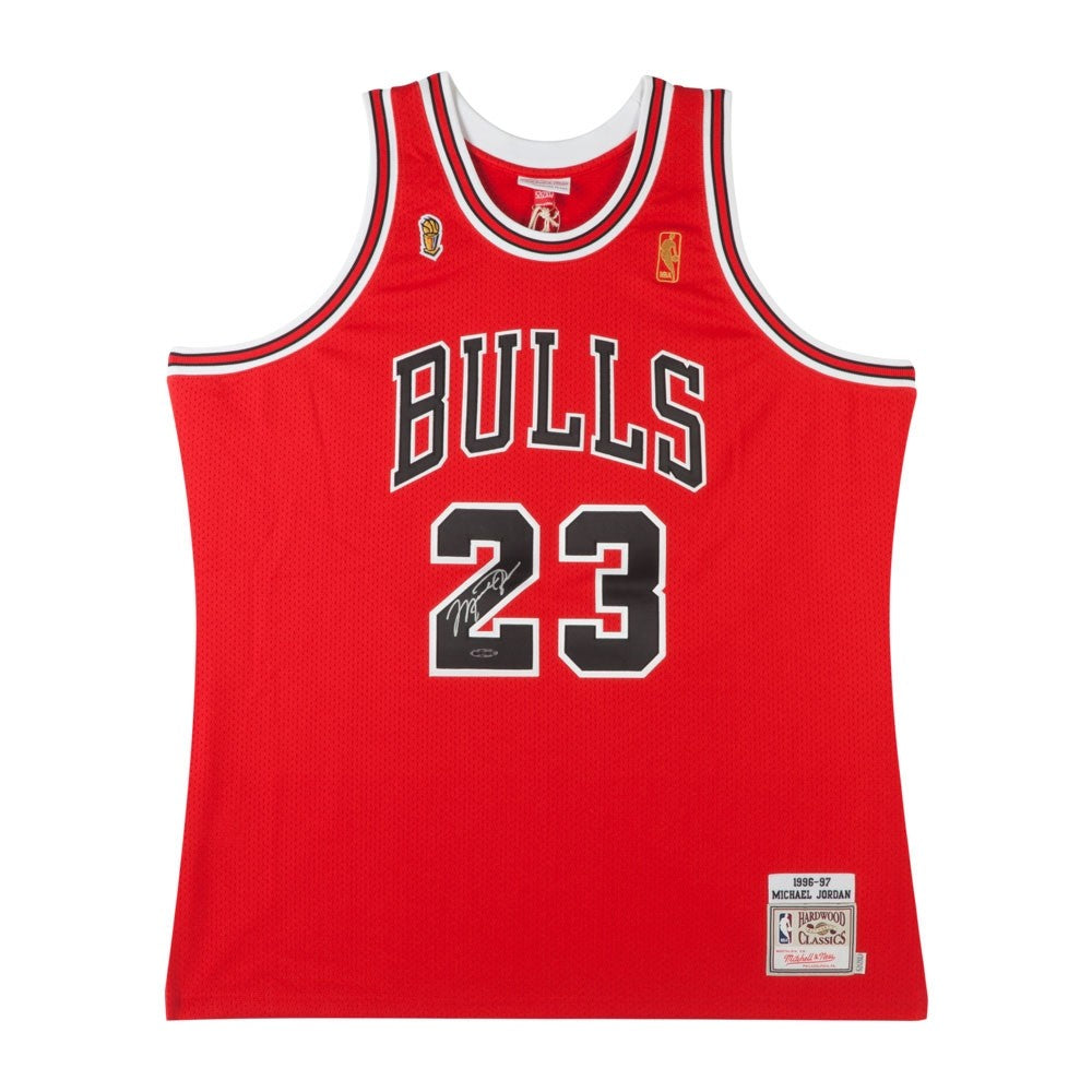 Michael Jordan Autographed Red Chicago Bulls Jersey - The