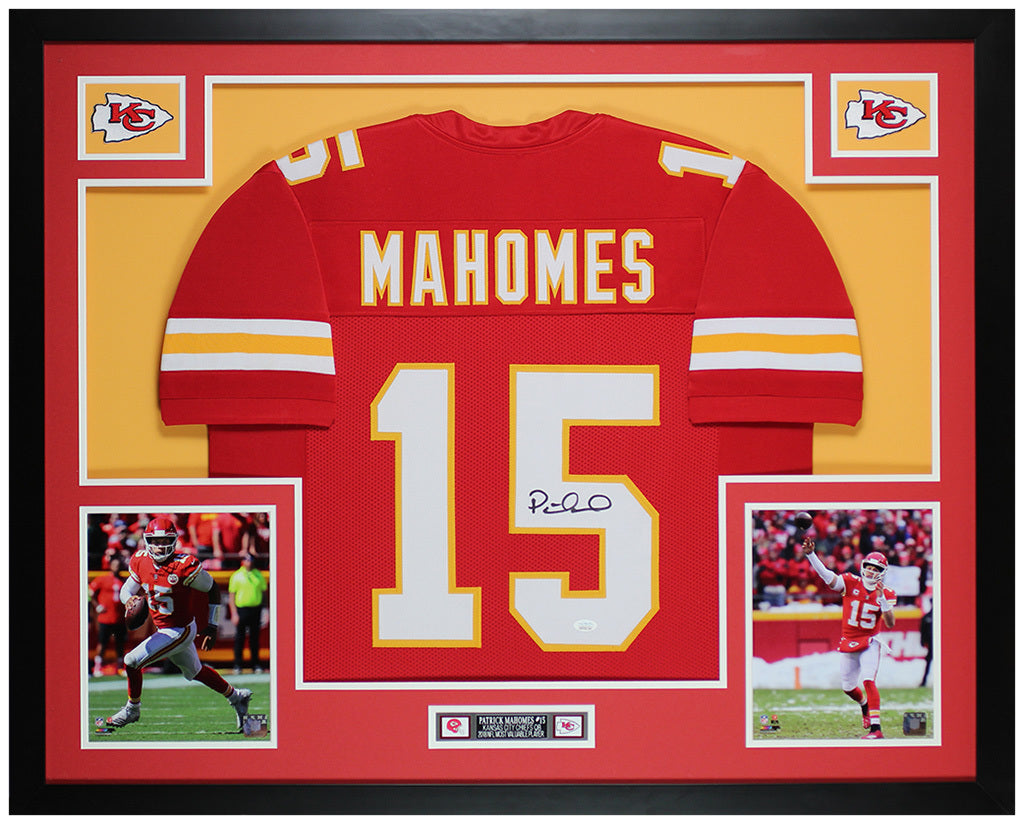 Patrick Mahomes Autographed Framed Red Chiefs Jersey – Super
