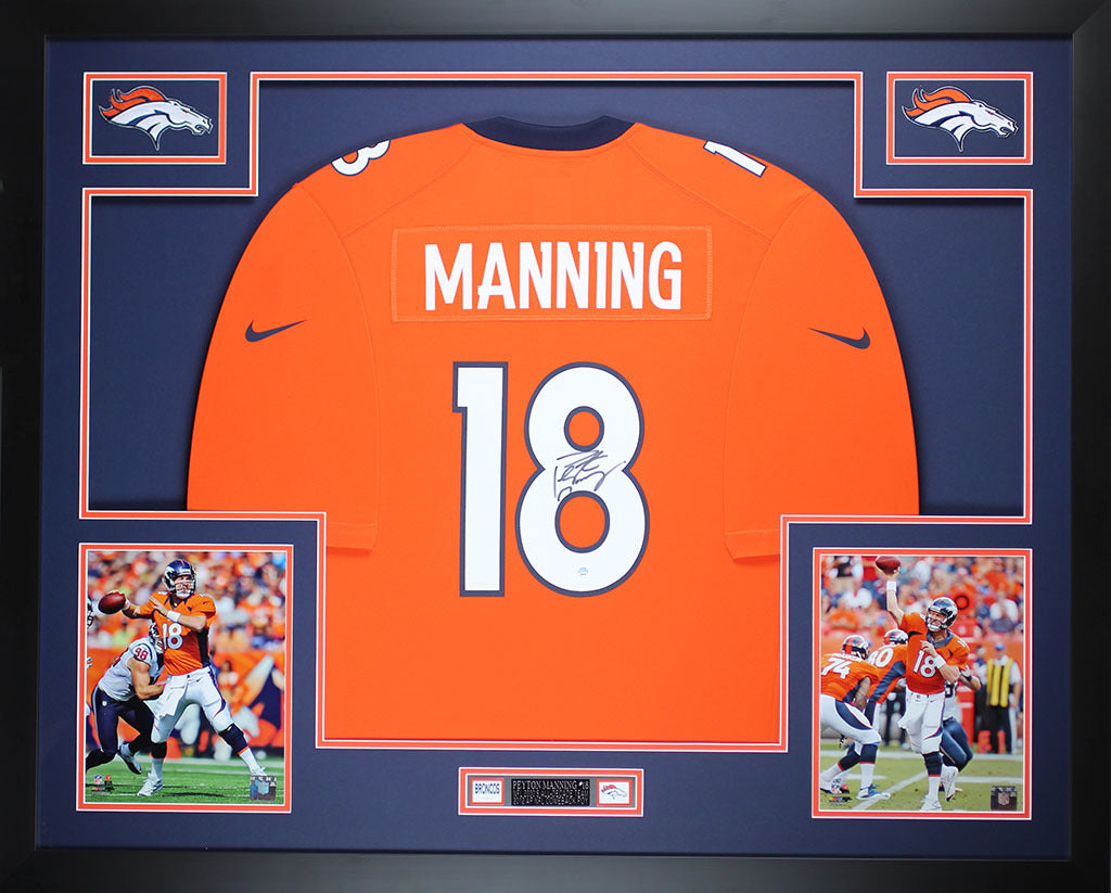 Peyton Manning Autographed Framed Orange Broncos Jersey – Super Sports  Center