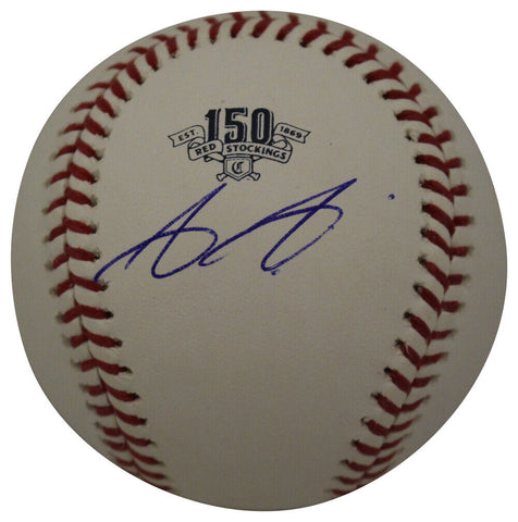 Aristides Aquino Autographed/Signed OML Baseball Reds 150th Anv MLB 36009