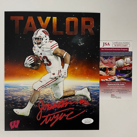 Autographed/Signed Jonathan Taylor Wisconsin Badgers 8x10 Photo JSA COA #7