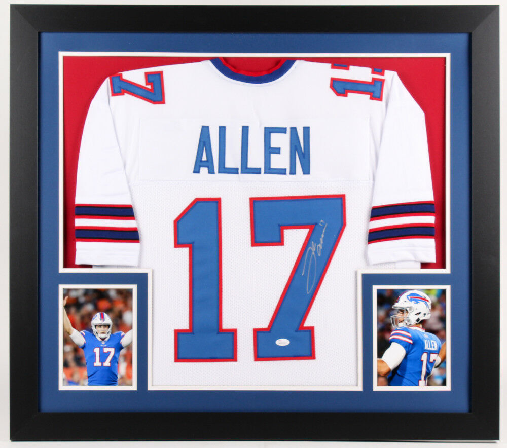 Josh Allen Signed Buffalo Bills 31x35 Custom Framed Jersey (JSA