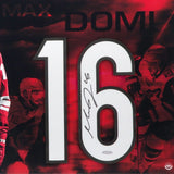 MAX DOMI Autographed Jersey Number "Spotlight" 28 x 18 Framed Piece UDA