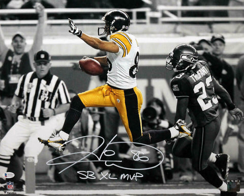 Hines Ward Autographed Steelers 16x20 FP Spotlight Photo w/Insc - Beckett W Auth