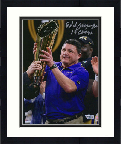 Frmd Ed Orgeron LSU Signed 2019 National Champs 8" x 10" Photo & 19 Champs Insc