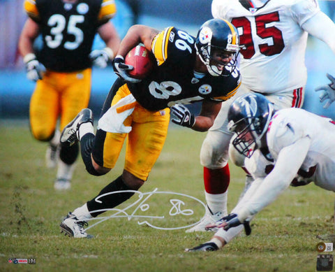 Hines Ward Autographed Steelers 16x20 Running with Ball HM Photo- Beckett W *Wht